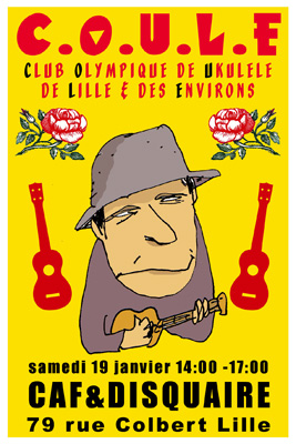 Réunion ukulélistique à Lille le 19 janvier 2008 affiche (c) MarcArthur